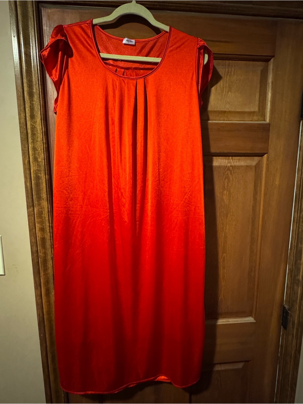 Women's Red Cap-Sleeve Nightgown - Comfortable Sleepwear